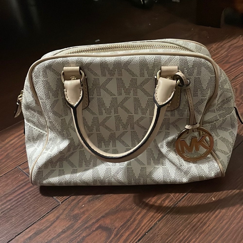 Cream Michael Kors Purse
